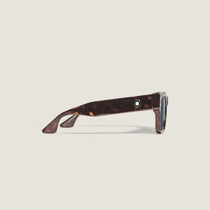 Montblanc Quadratische Sonnenbrille mit Havana Acetatrahmen – Ansicht 2