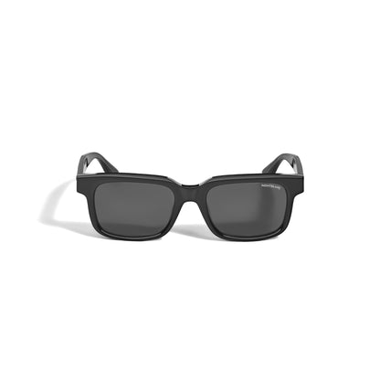 Montblanc Rechteckige Sonnenbrille mit schwarzem Acetatrahmen (MB135578) – Ansicht 1