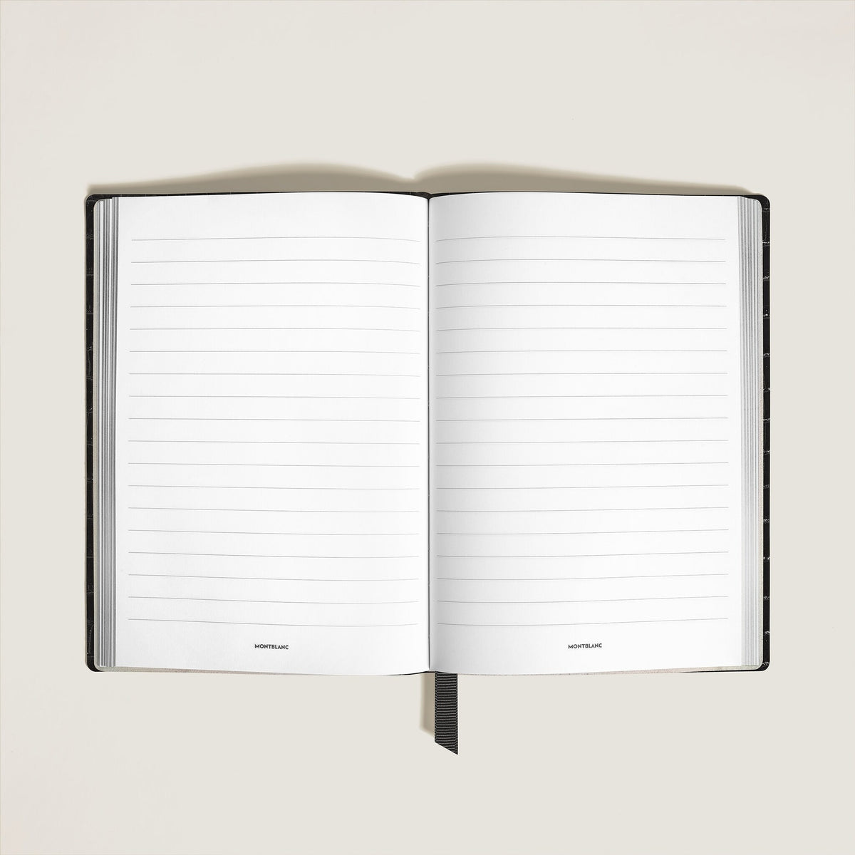 Montblanc Mittelgroßes Notizbuch aus Leder mit Krokoprägung Linierte Seiten – Ansicht 2