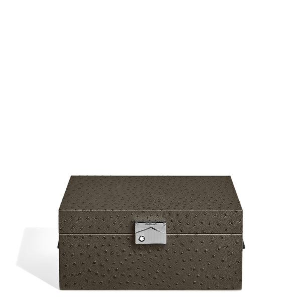 Montblanc Sammler Box für Uhren aus Leder mit Straußenprägung