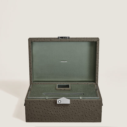 Montblanc Sammler Box für Schreibgeräte aus Leder mit Straußenprägung – Ansicht 2