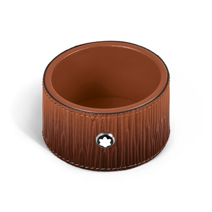 Montblanc Kleine runde Schreibtischablage aus Corteccia Leder mit Sfumato Effekt – Ansicht 1