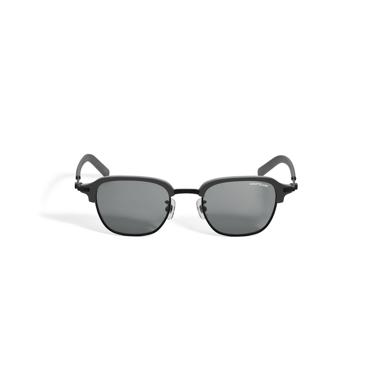 Montblanc Rechteckige Sonnenbrille mit schwarzer Metallfassung – Ansicht 1