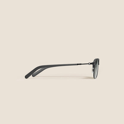 Montblanc Rechteckige Sonnenbrille mit schwarzer Metallfassung – Ansicht 2