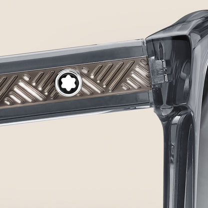 Montblanc Eckige Sonnenbrille mit grauer Kunststofffassung – Ansicht 3