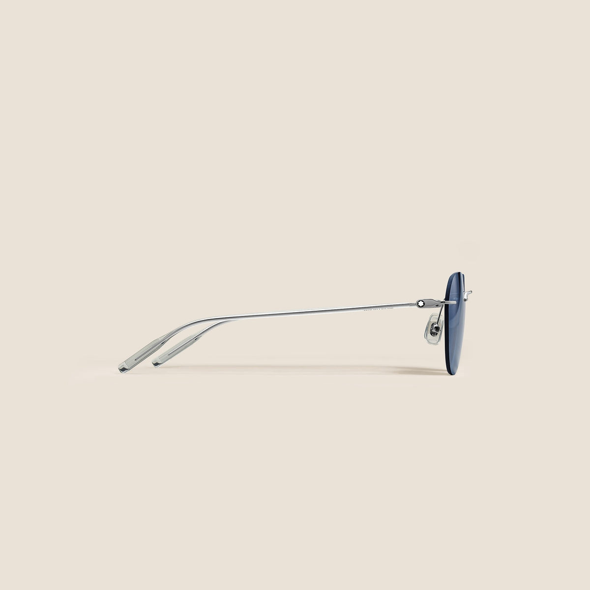 Montblanc Runde Sonnenbrille mit silberfarbener Metallfassung – Ansicht 2