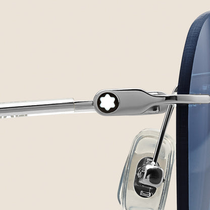Montblanc Runde Sonnenbrille mit silberfarbener Metallfassung – Ansicht 3