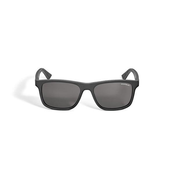 Montblanc Rechteckige Sonnenbrille mit schwarzer Kunststofffassung