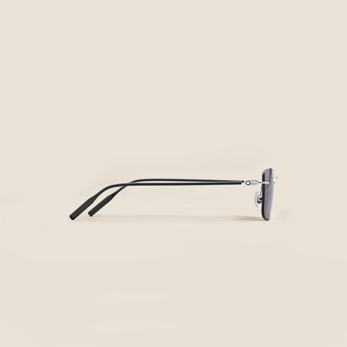Montblanc Rechteckige Sonnenbrille mit silberfarbener Metallfassung (MB136915) – Ansicht 2