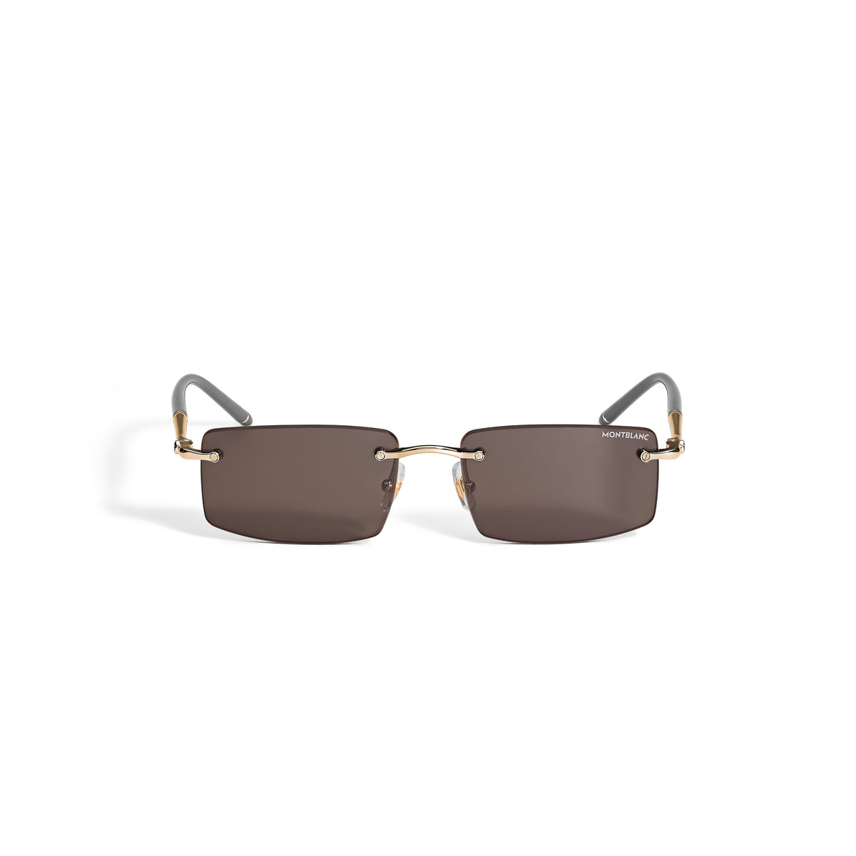 Montblanc Rechteckige Sonnenbrille mit goldfarbener Metallfassung (MB136916) – Ansicht 1