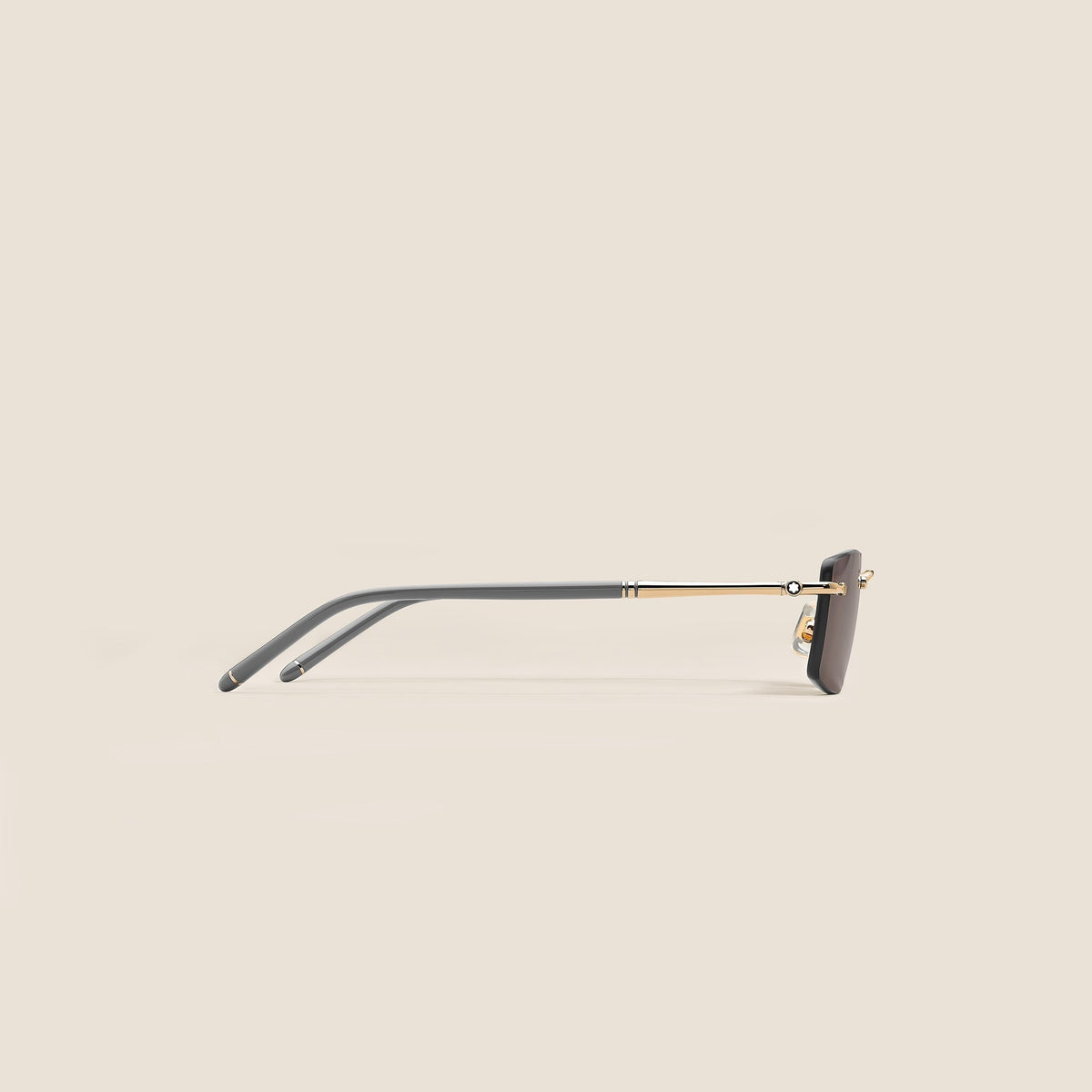 Montblanc Rechteckige Sonnenbrille mit goldfarbener Metallfassung (MB136916) – Ansicht 2