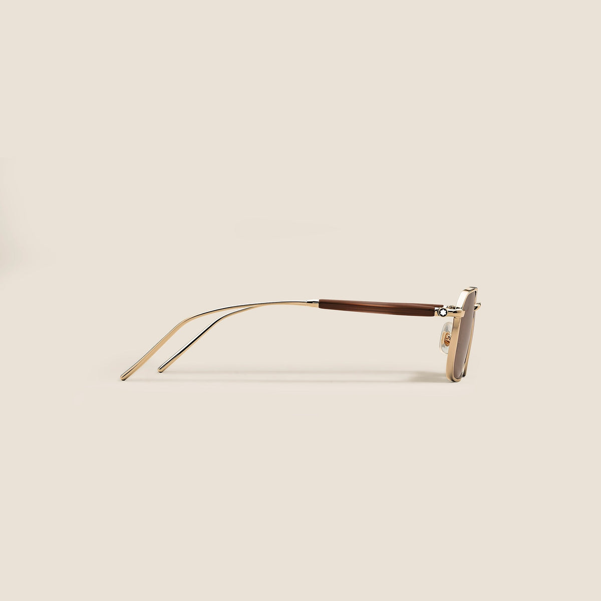 Montblanc Rechteckige Sonnenbrille mit goldfarbener Metallfassung (MB136918) – Ansicht 2