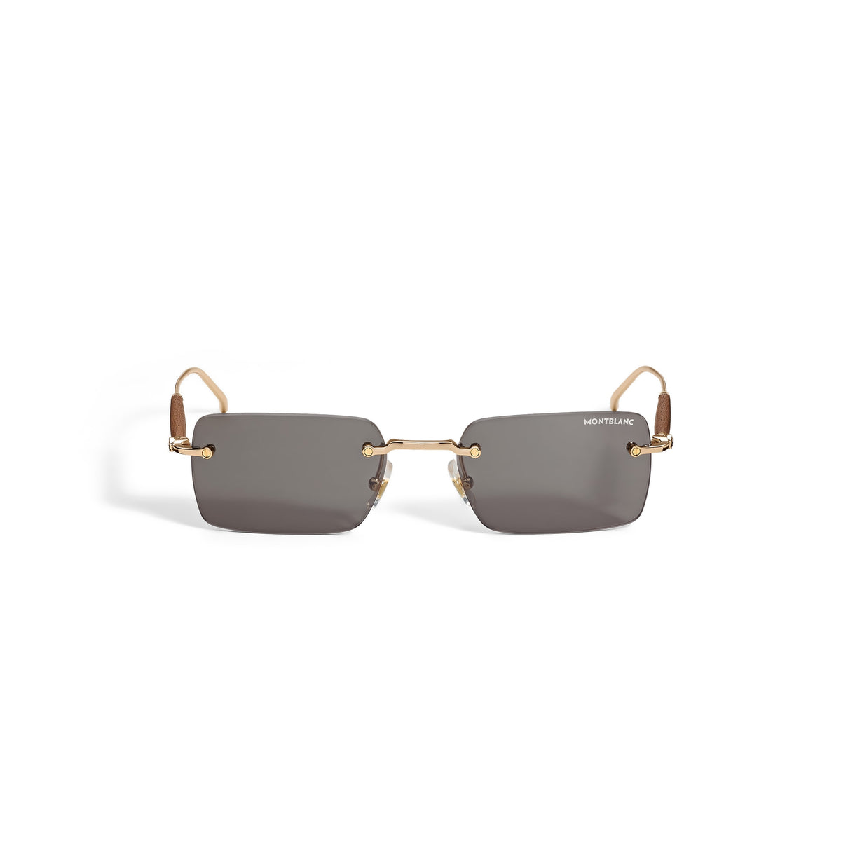 Montblanc Quadratische Sonnenbrille mit goldfarbener Metallfassung (MB136919) – Ansicht 1