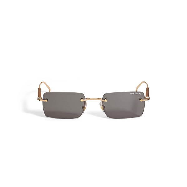 Montblanc Quadratische Sonnenbrille mit goldfarbener Metallfassung (MB136919)