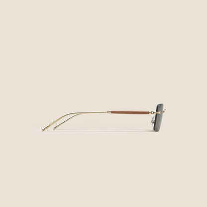 Montblanc Quadratische Sonnenbrille mit goldfarbener Metallfassung (MB136919) – Ansicht 2