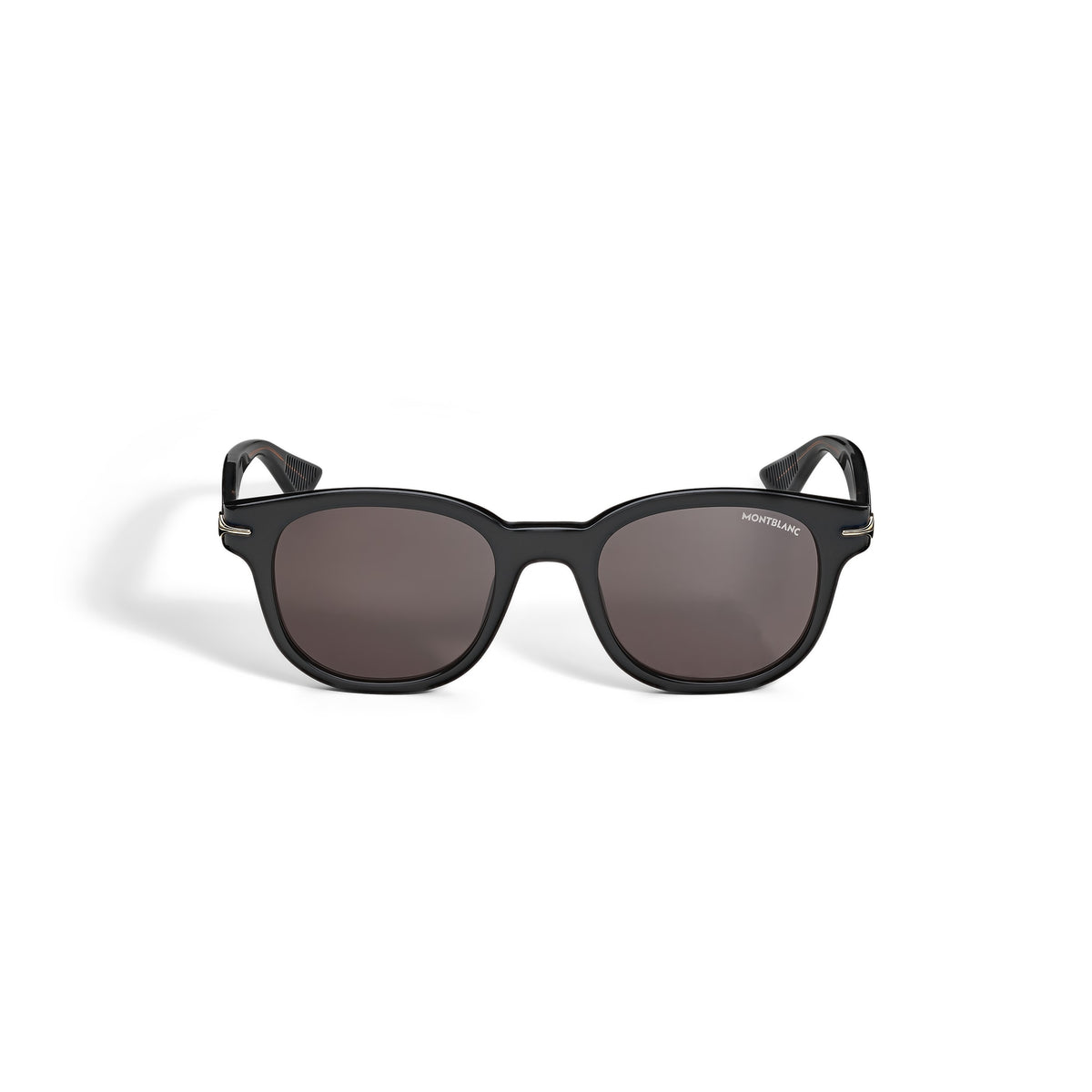 Montblanc Runde Sonnenbrille mit schwarzer Kunststofffassung – Ansicht 1