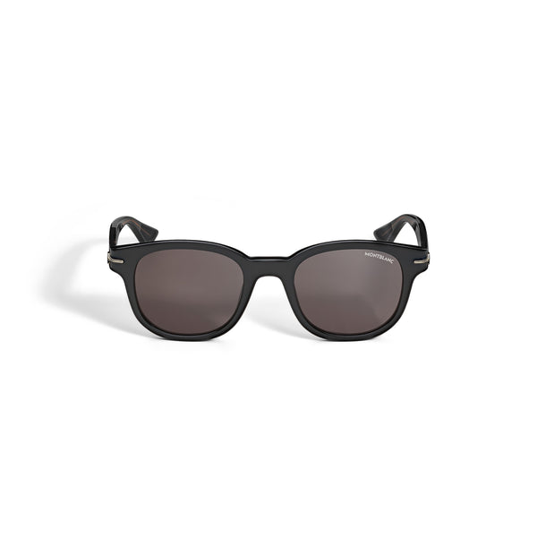 Montblanc Runde Sonnenbrille mit schwarzer Kunststofffassung