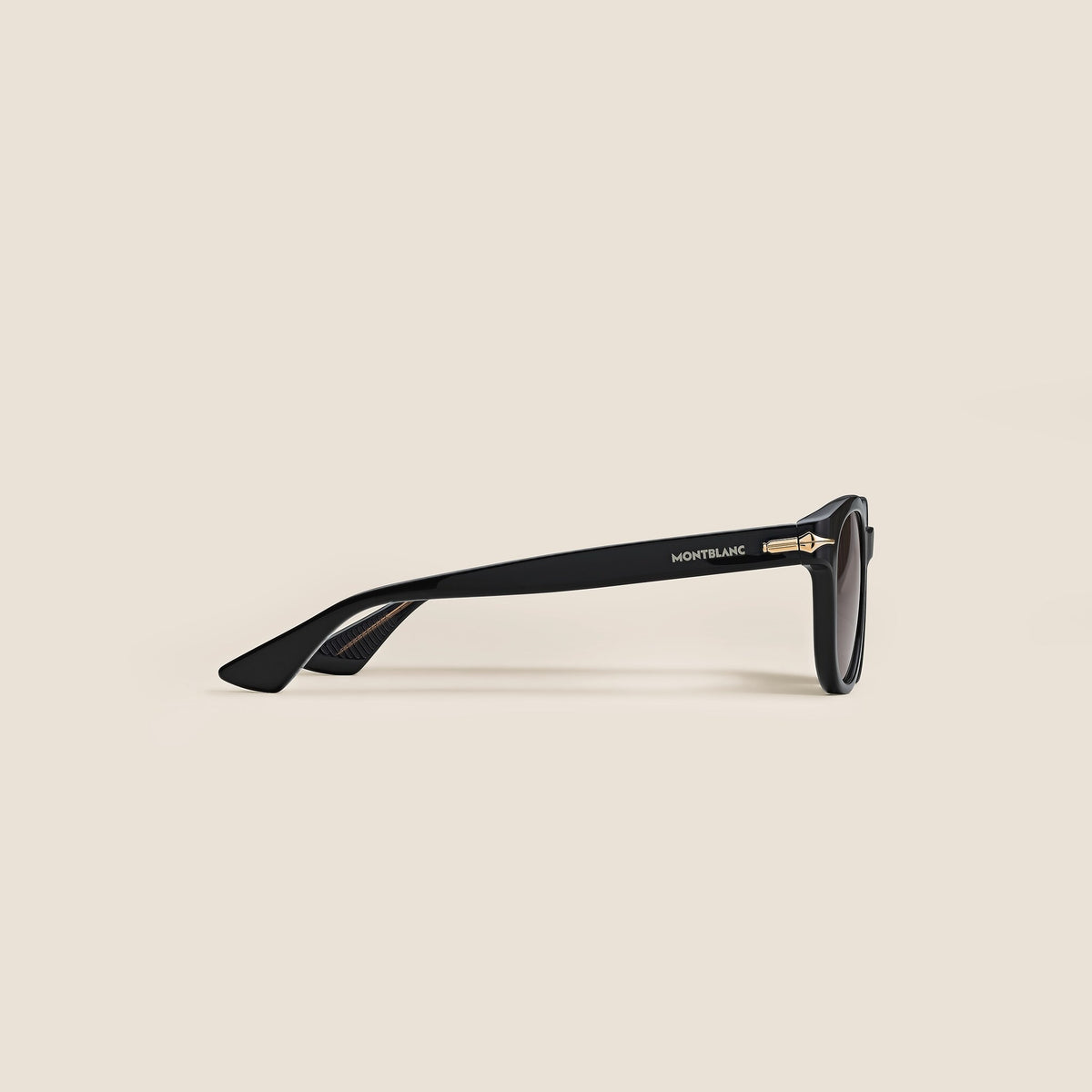 Montblanc Runde Sonnenbrille mit schwarzer Kunststofffassung – Ansicht 2