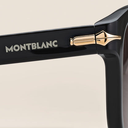 Montblanc Runde Sonnenbrille mit schwarzer Kunststofffassung – Ansicht 3