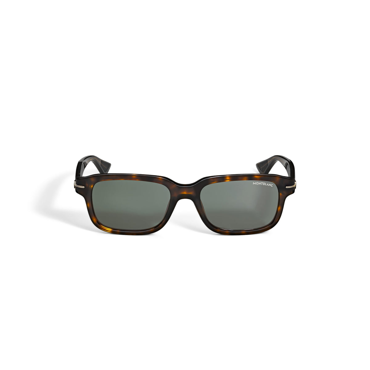 Montblanc Rechteckige Sonnenbrille mit havannabrauner Kunststofffassung – Ansicht 1