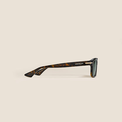 Montblanc Rechteckige Sonnenbrille mit havannabrauner Kunststofffassung – Ansicht 2