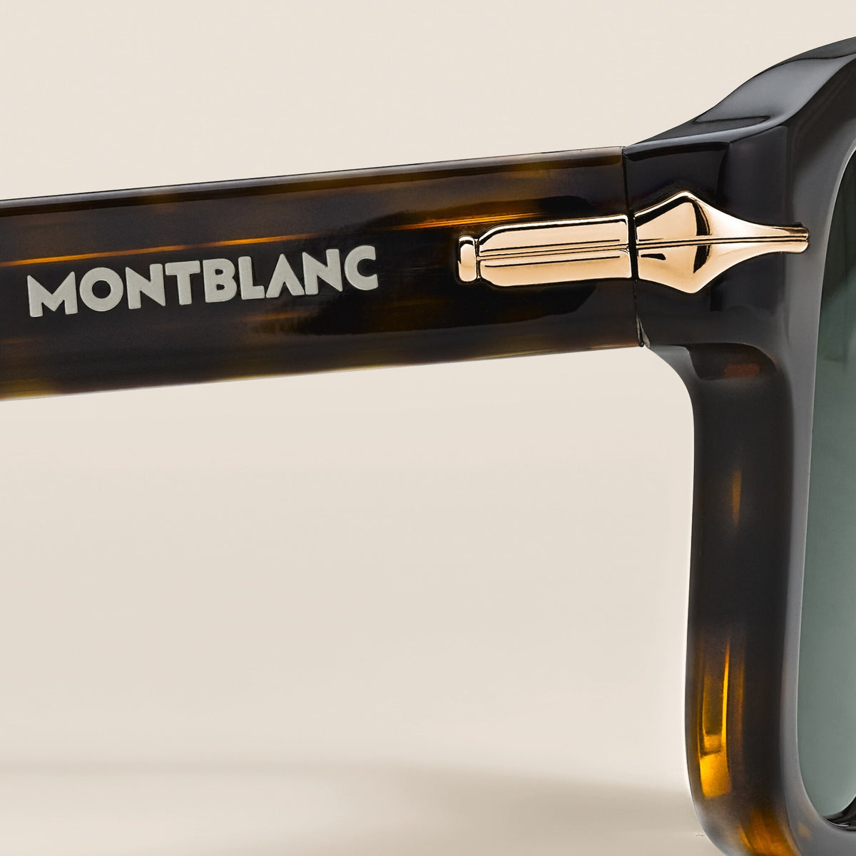 Montblanc Rechteckige Sonnenbrille mit havannabrauner Kunststofffassung – Ansicht 3