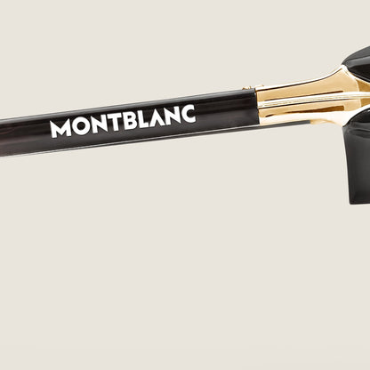 Montblanc Quadratische Sonnenbrille mit goldfarbener Metallfassung (MB136922) – Ansicht 3
