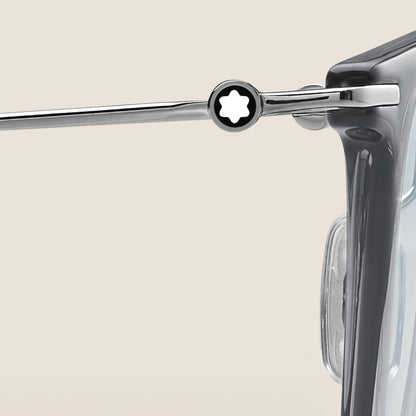 Montblanc Quadratische Sonnenbrille mit grauer eingespritzter Fassung – Ansicht 3