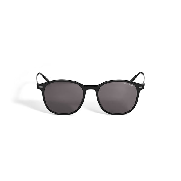 Montblanc Runde Sonnenbrille mit schwarzem Spritzgussrahmen (MB136924)