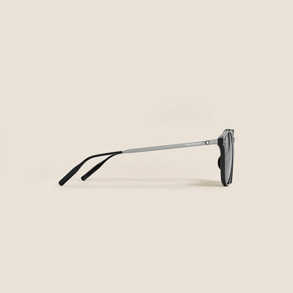 Montblanc Runde Sonnenbrille mit schwarzem Spritzgussrahmen (MB136924) – Ansicht 2