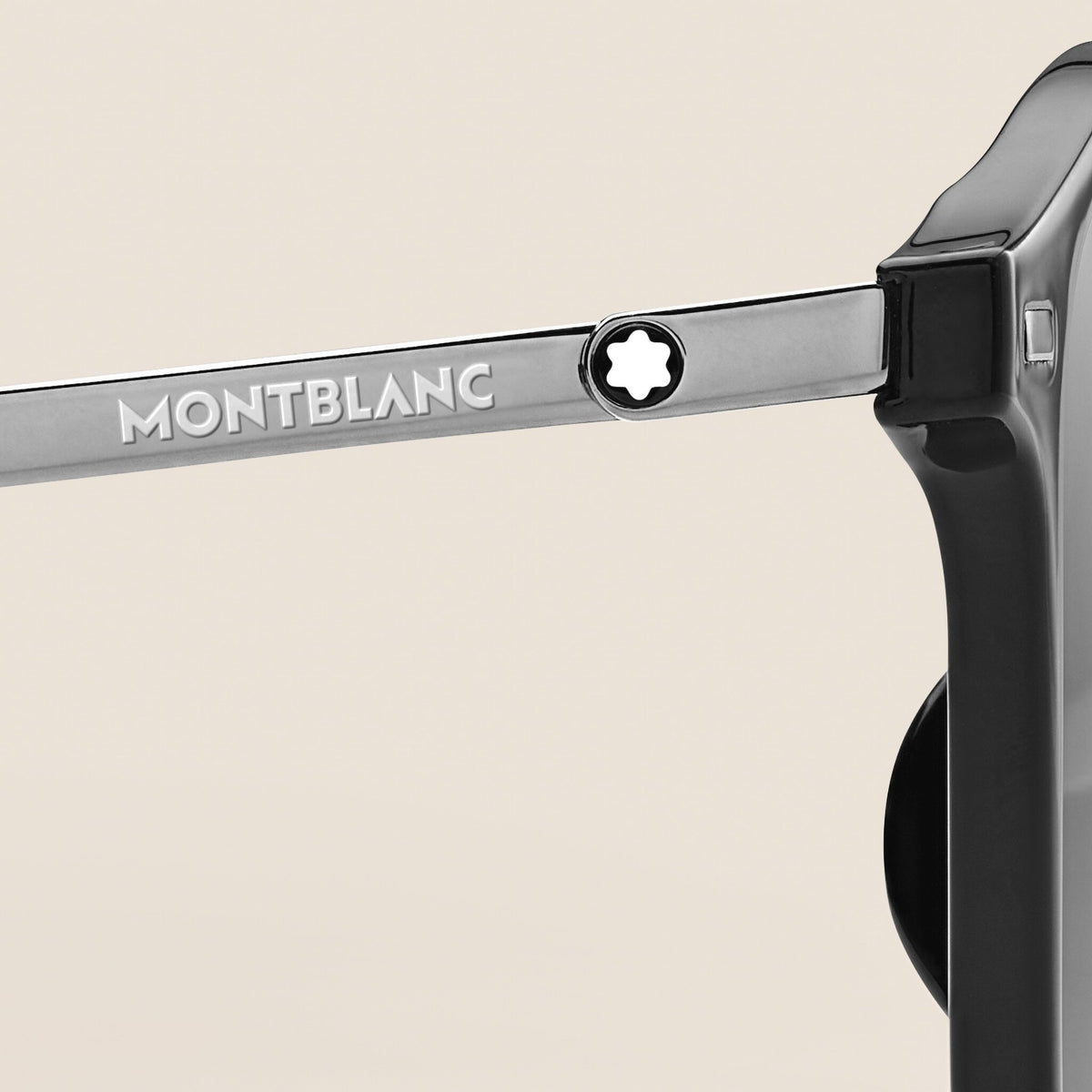 Montblanc Runde Sonnenbrille mit schwarzem Spritzgussrahmen (MB136924) – Ansicht 3