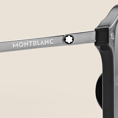 Montblanc Runde Sonnenbrille mit schwarzem Spritzgussrahmen (MB136924) – Ansicht 3