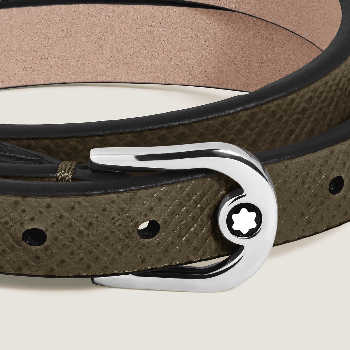 Montblanc Verstellbares Armband Horseshoe aus Sartorial Leder (MB136930) – Ansicht 2