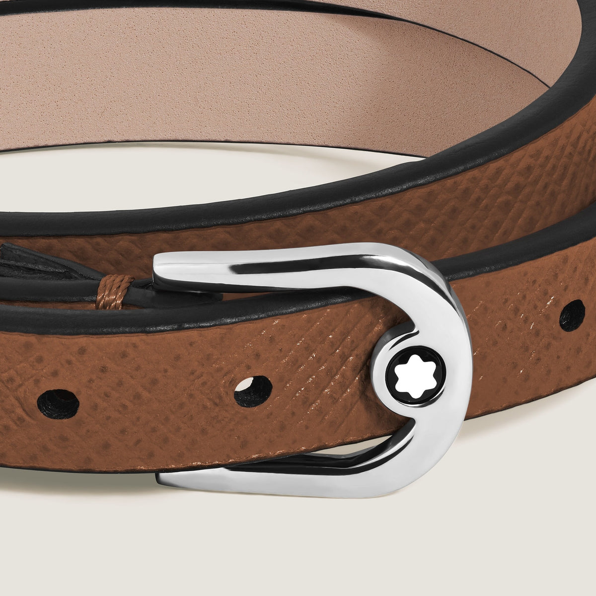 Montblanc Verstellbares Armband Horseshoe aus Sartorial Leder (MB136936) – Ansicht 2