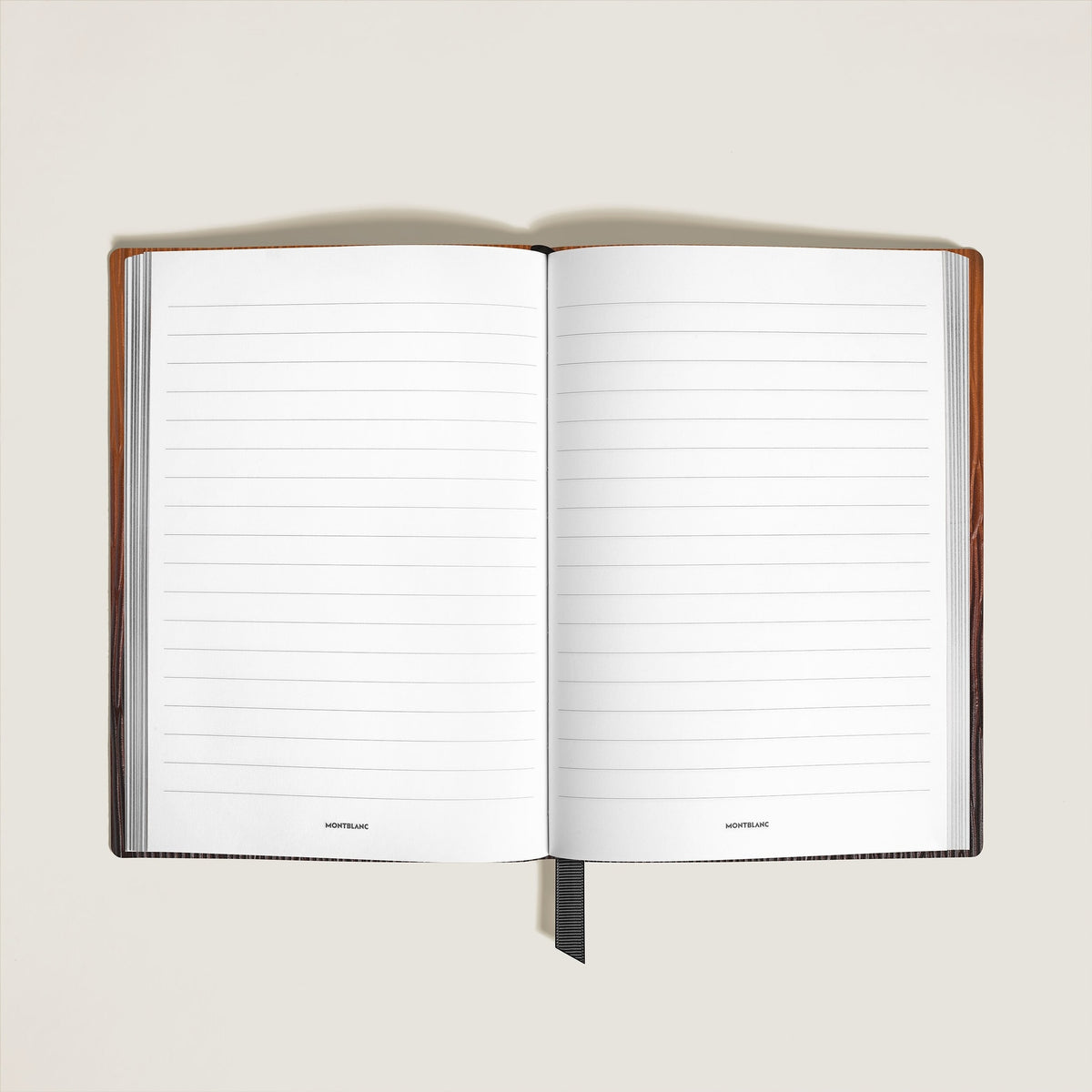 Montblanc Mittelgroßes Notizbuch aus Corteccia Leder mit Sfumato Effekt Linierte Seiten – Ansicht 2