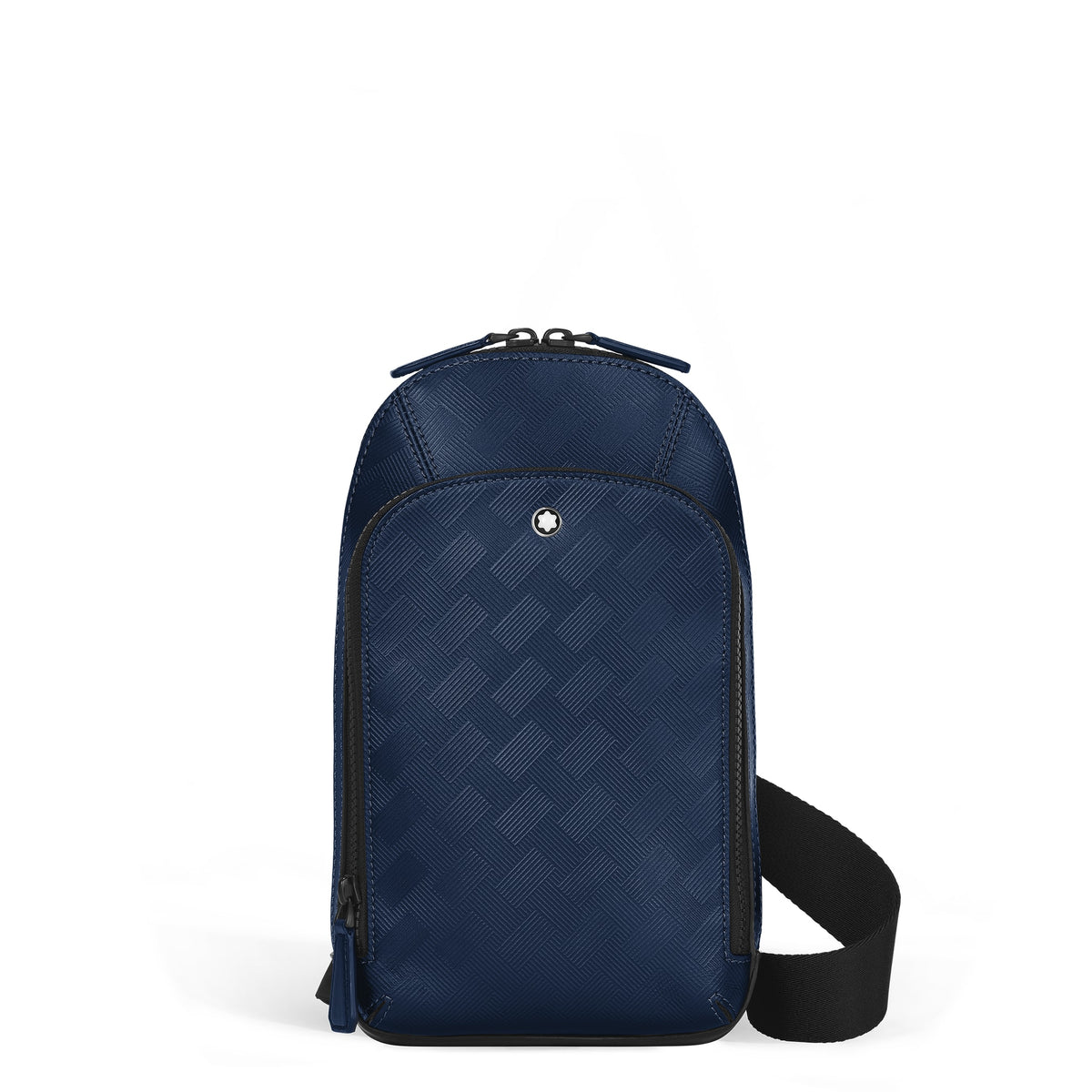 Montblanc Mittelgroße Umhängetasche aus Extreme Leder – Tintenblau – Ansicht 1