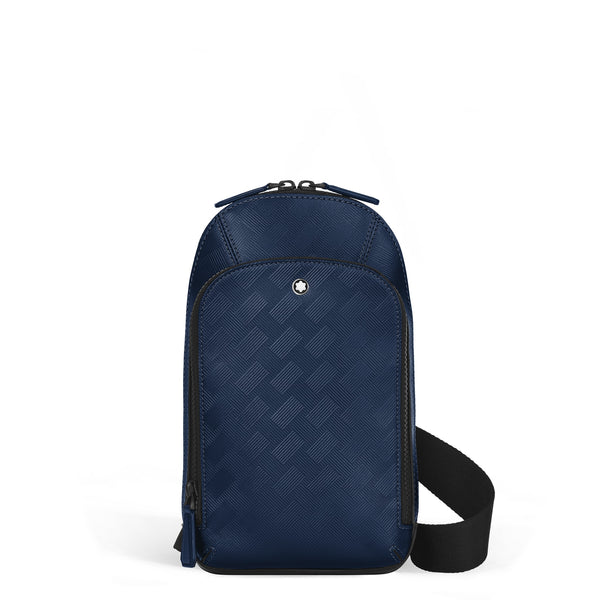 Montblanc Mittelgroße Umhängetasche aus Extreme Leder – Tintenblau