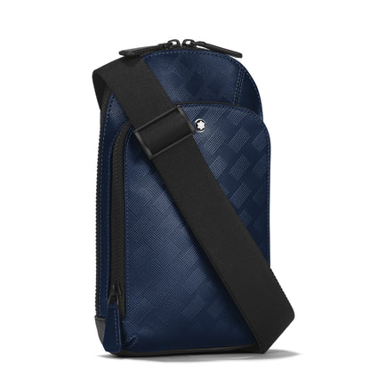 Montblanc Mittelgroße Umhängetasche aus Extreme Leder – Tintenblau – Ansicht 3