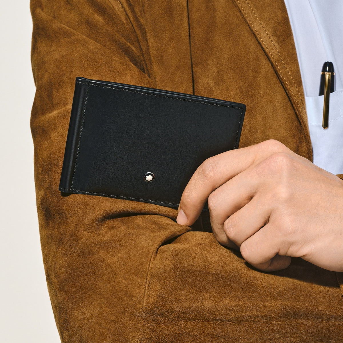 Montblanc Brieftasche 6 cc mit Geldscheinklammer aus Meisterstück Leder – Ansicht 2
