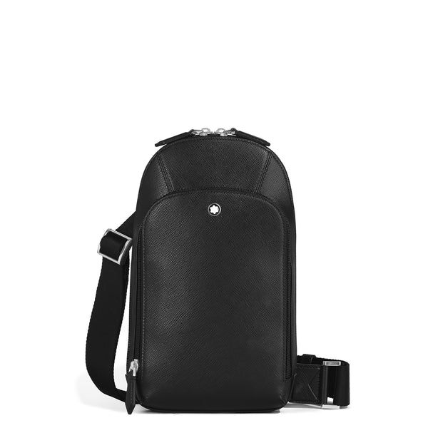 Montblanc Mittelgroße Umhängetasche aus Sartorial Leder – Schwarz