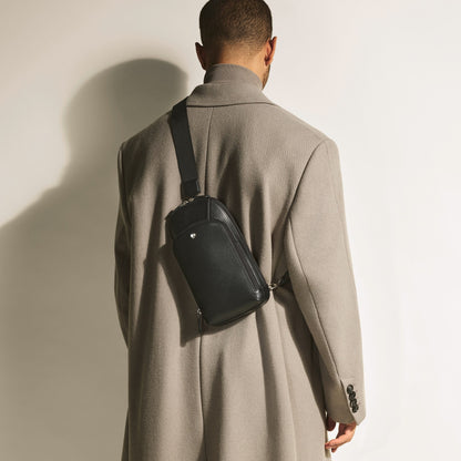 Montblanc Mittelgroße Umhängetasche aus Sartorial Leder – Schwarz – Ansicht 2