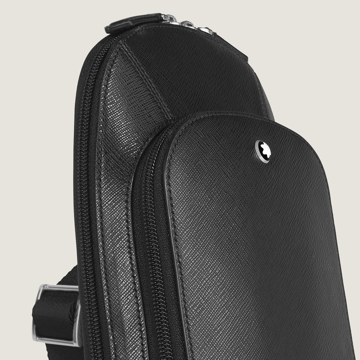 Montblanc Mittelgroße Umhängetasche aus Sartorial Leder – Schwarz – Ansicht 3