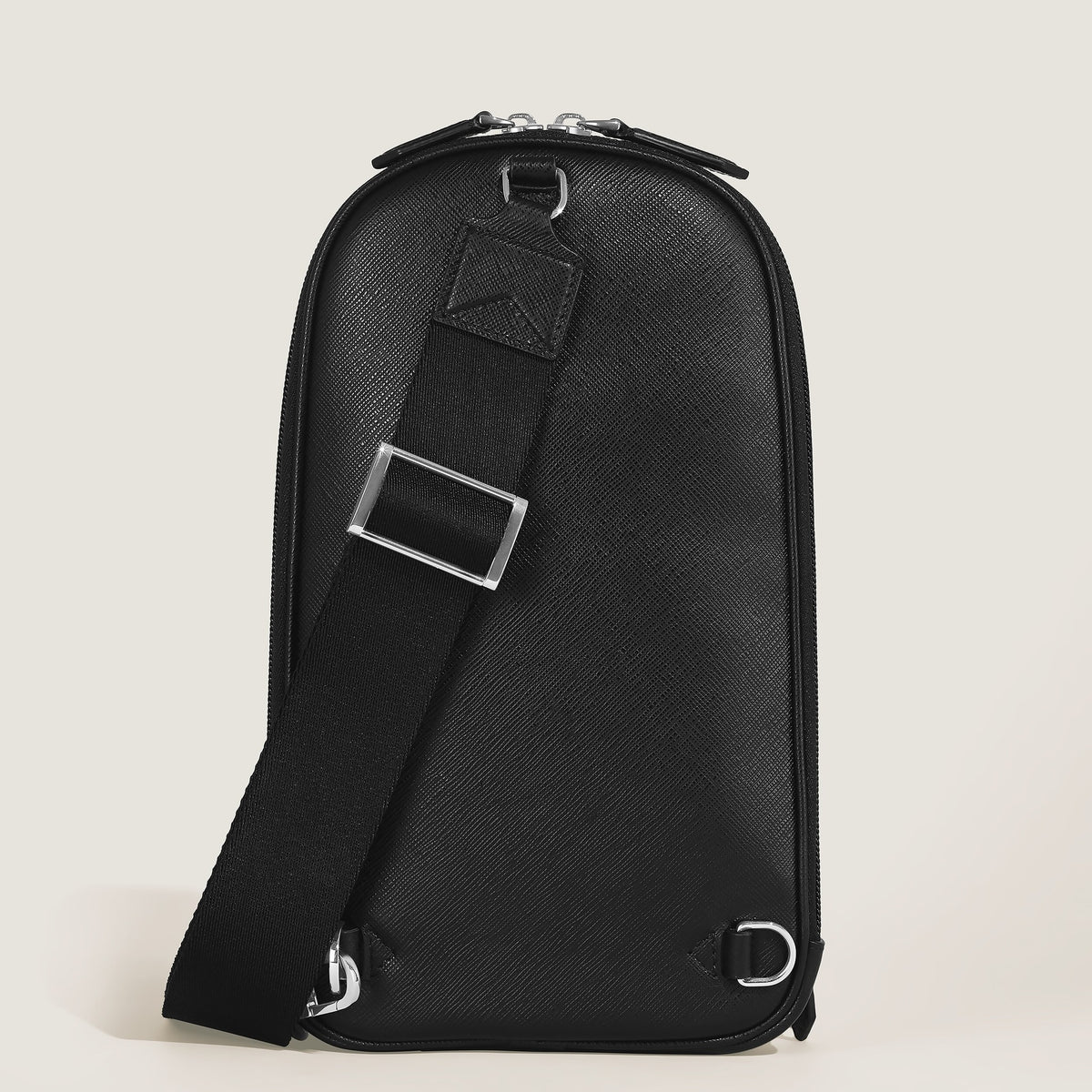Montblanc Mittelgroße Umhängetasche aus Sartorial Leder – Schwarz – Ansicht 4