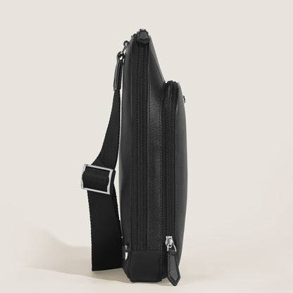 Montblanc Mittelgroße Umhängetasche aus Sartorial Leder – Schwarz – Ansicht 5