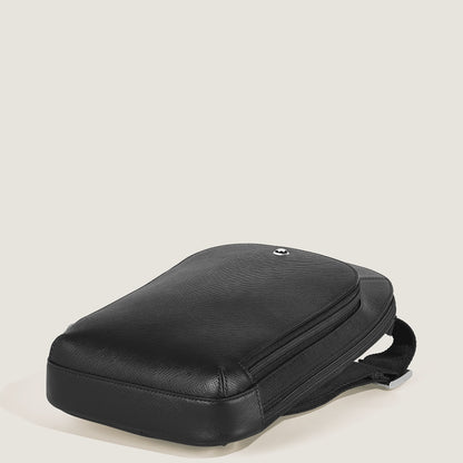 Montblanc Mittelgroße Umhängetasche aus Sartorial Leder – Schwarz – Ansicht 7