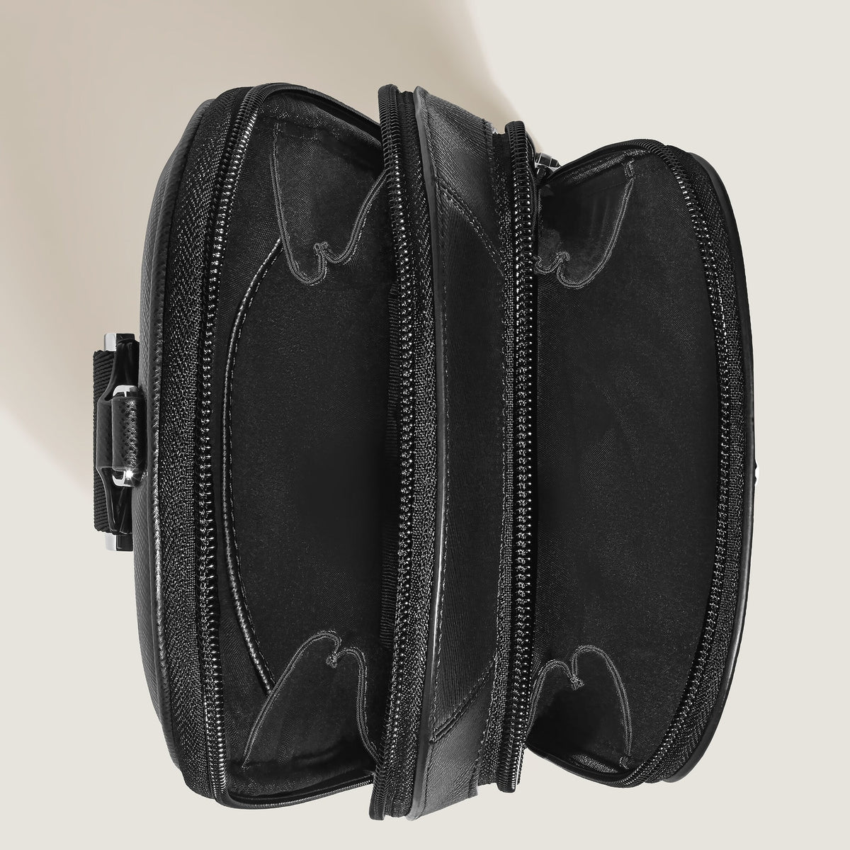 Montblanc Mittelgroße Umhängetasche aus Sartorial Leder – Schwarz – Ansicht 8
