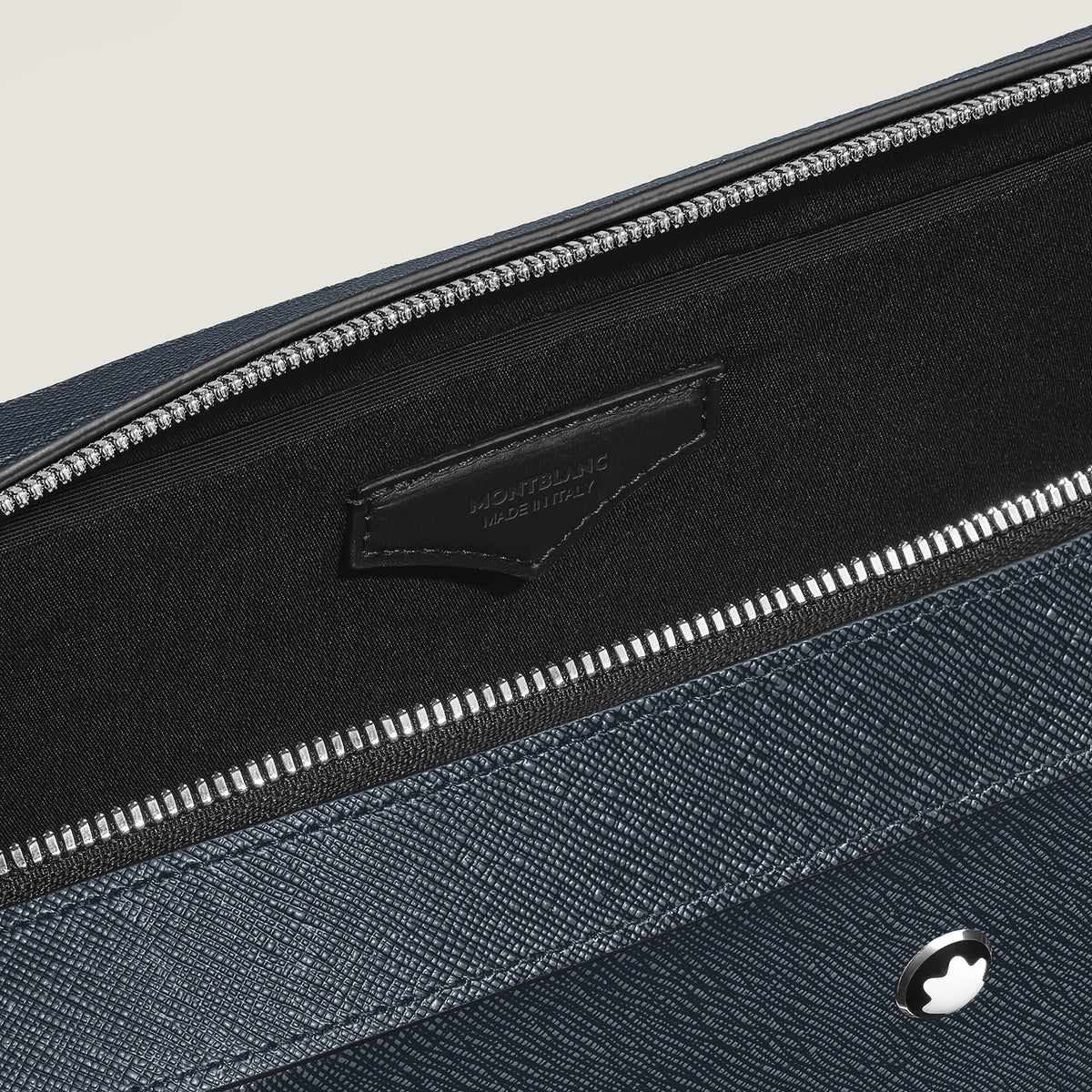 Montblanc Mittelgroße Schreibmappe mit Tasche aus Sartorial Leder – Twilight Blue – Ansicht 6