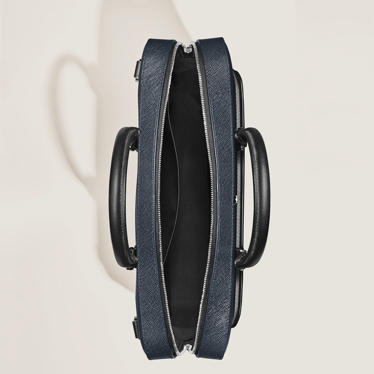 Montblanc Mittelgroße Schreibmappe mit Tasche aus Sartorial Leder – Twilight Blue – Ansicht 7