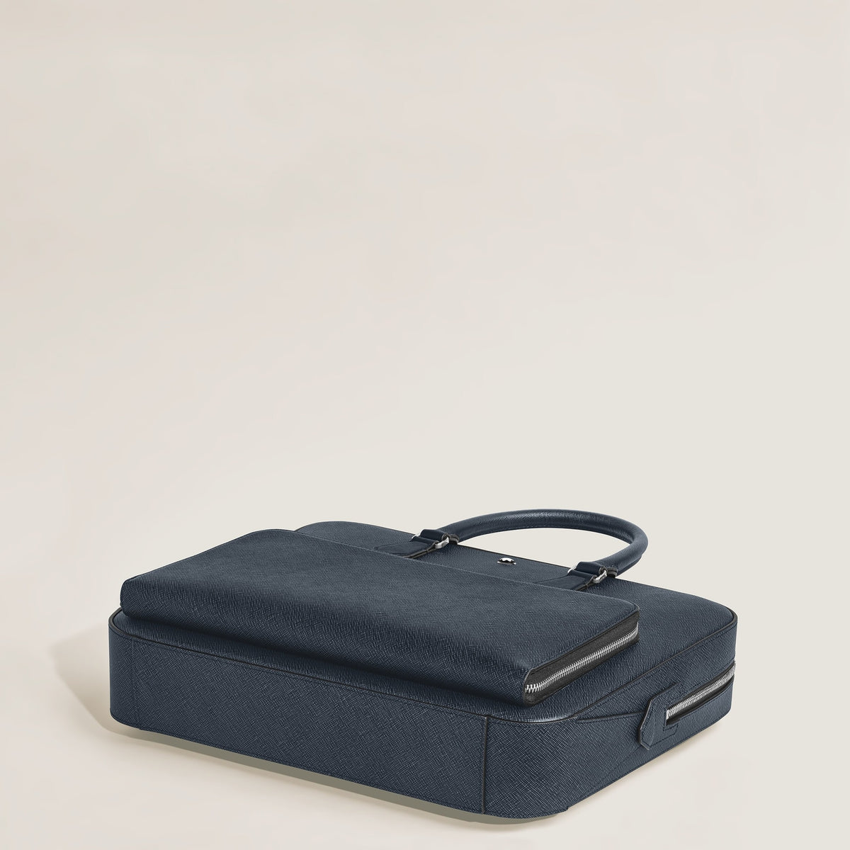 Montblanc Mittelgroße Schreibmappe mit Tasche aus Sartorial Leder – Twilight Blue – Ansicht 8