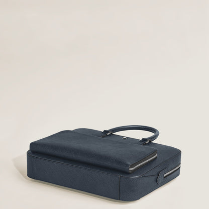 Montblanc Mittelgroße Schreibmappe mit Tasche aus Sartorial Leder – Twilight Blue – Ansicht 8